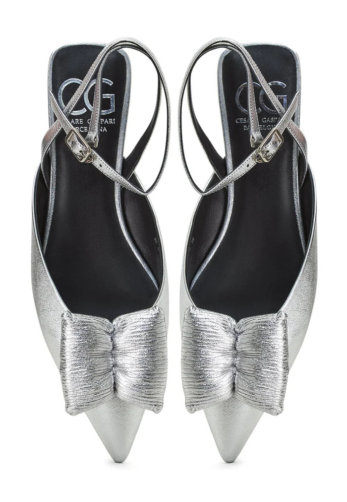 Stylish silver flat sole Gabriela slingback ballerinas - perfect women's shoes for a chic and comfortable look.