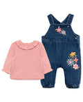 Flowers Woven Overall Set (3M-12M) - Little Me
