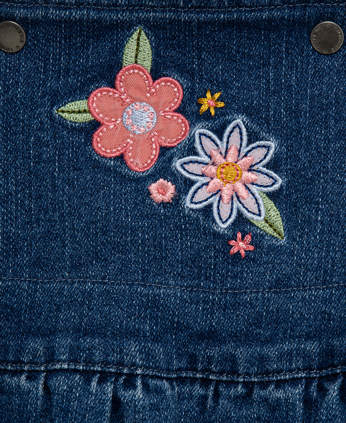 Flowers Woven Overall Set (3M-12M) - Little Me