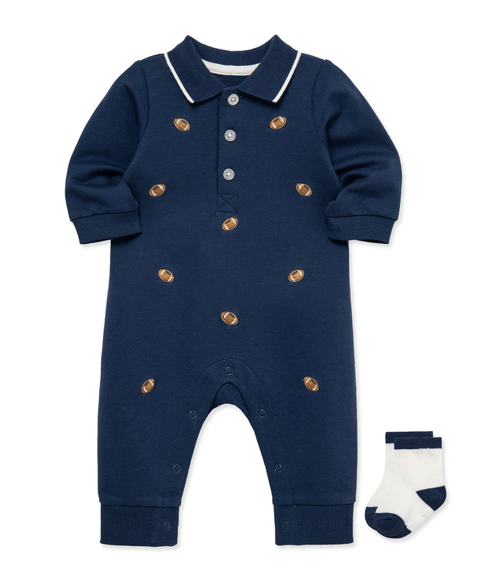 Football Coverall & Socks (3M-12M) - Little Me
