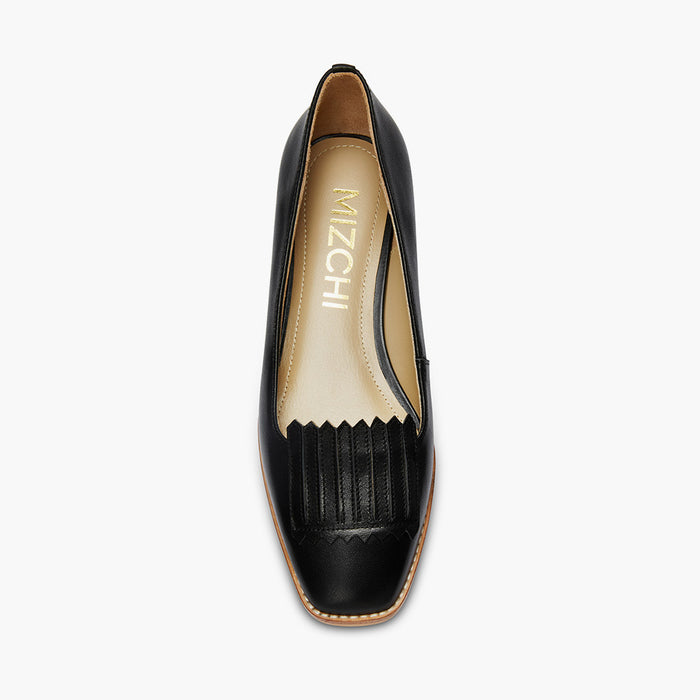Freshfields Black - Leather Flats
