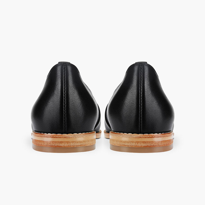 Freshfields Black - Leather Flats