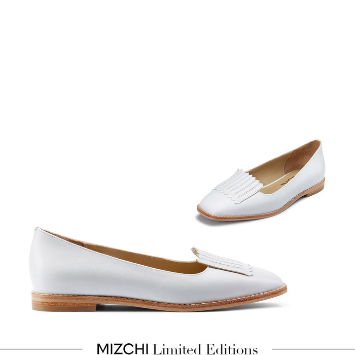 Freshfields White - Leather Flats