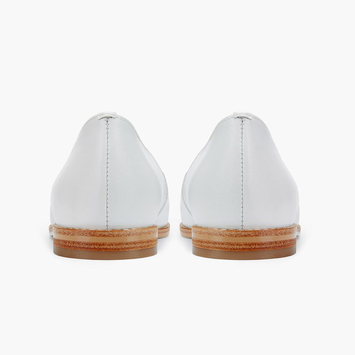 Freshfields White - Leather Flats