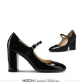 GAYLE - black patent mary jane pumps
