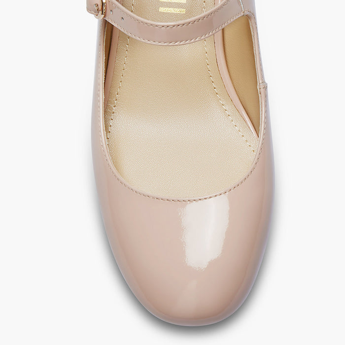 GAYLE 45 - beige patent MJ pump