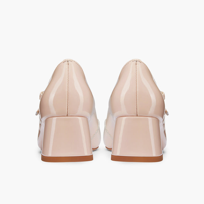 GAYLE 45 - beige patent MJ pump