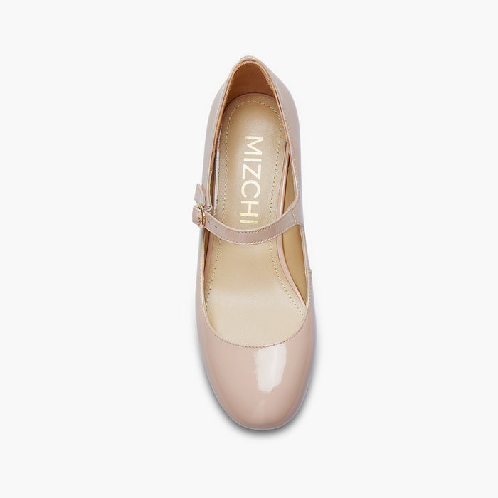 GAYLE 45 - beige patent MJ pump
