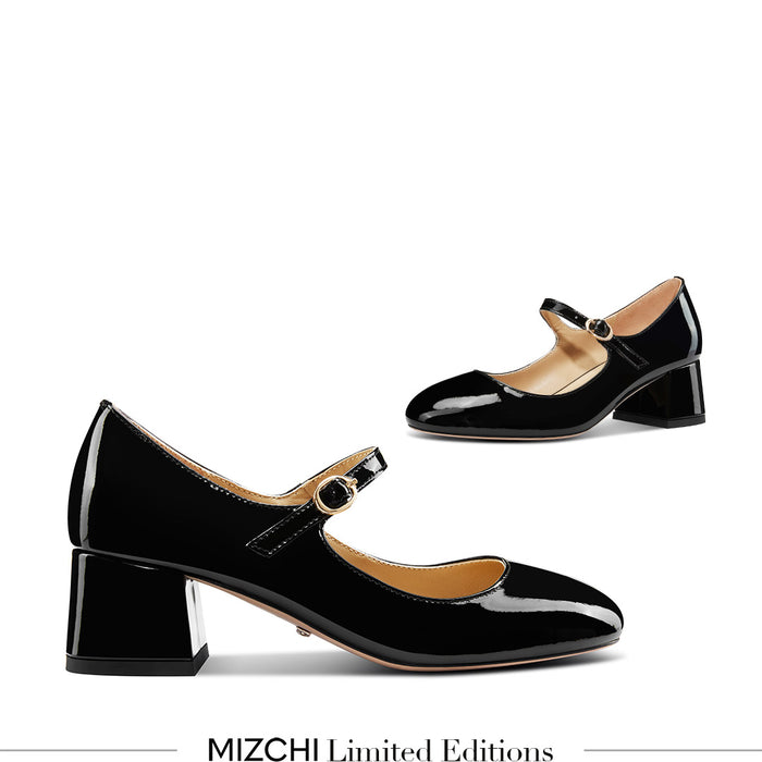 GAYLE 45 - black patent MJ pump