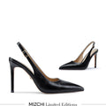 GISELLE BLACK CROC - animal print slingback