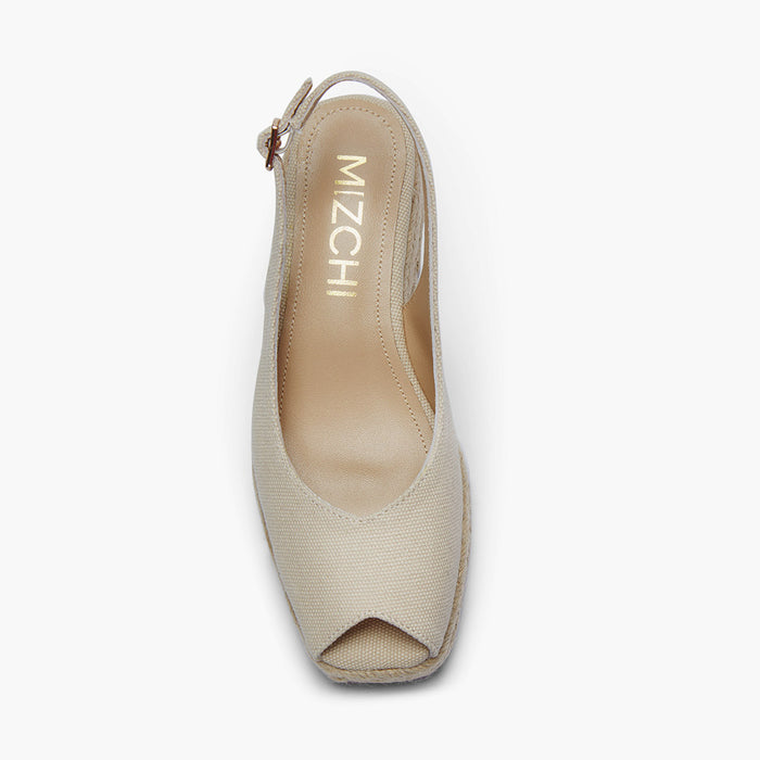 Giulia - Beige Slingback espadrilles