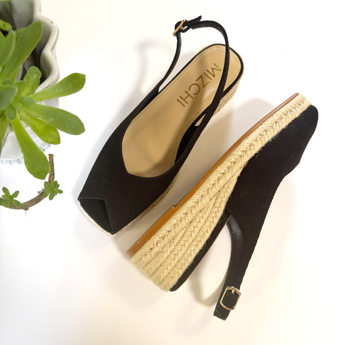Giulia - Black Slingback espadrilles