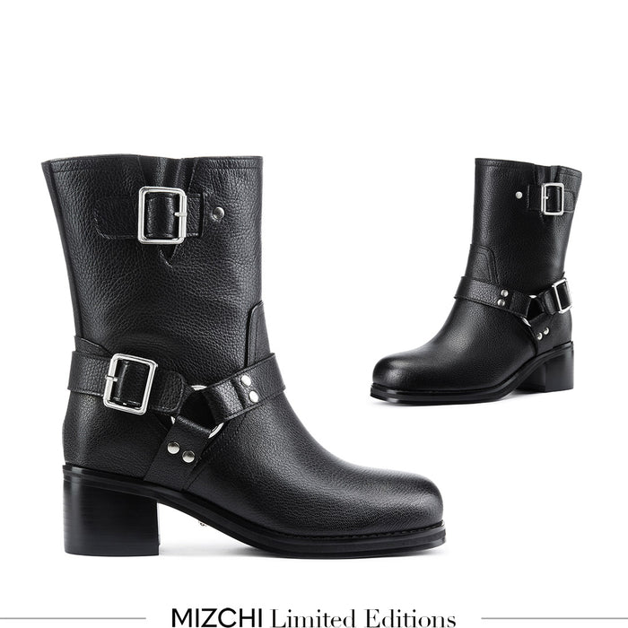GLORIA - leather biker boots