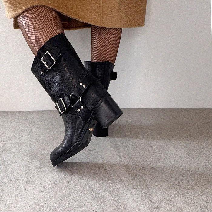 GLORIA - leather biker boots