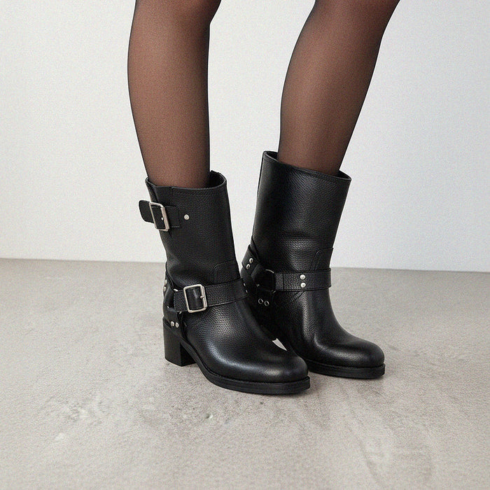 GLORIA - leather biker boots