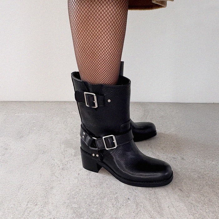 GLORIA - leather biker boots