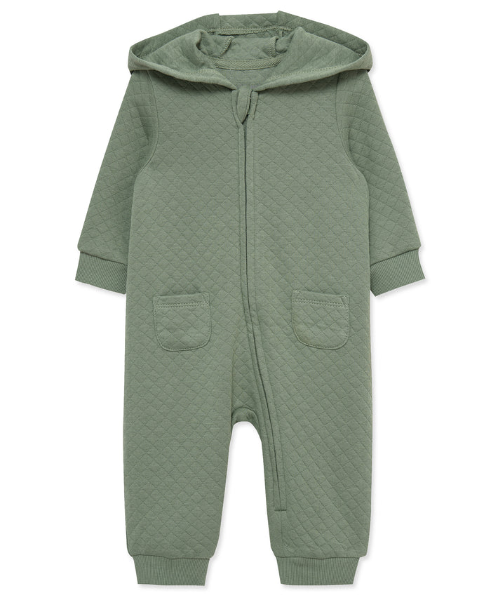 Green Quilt Hooded Coverall (3M-12M) - Little Me