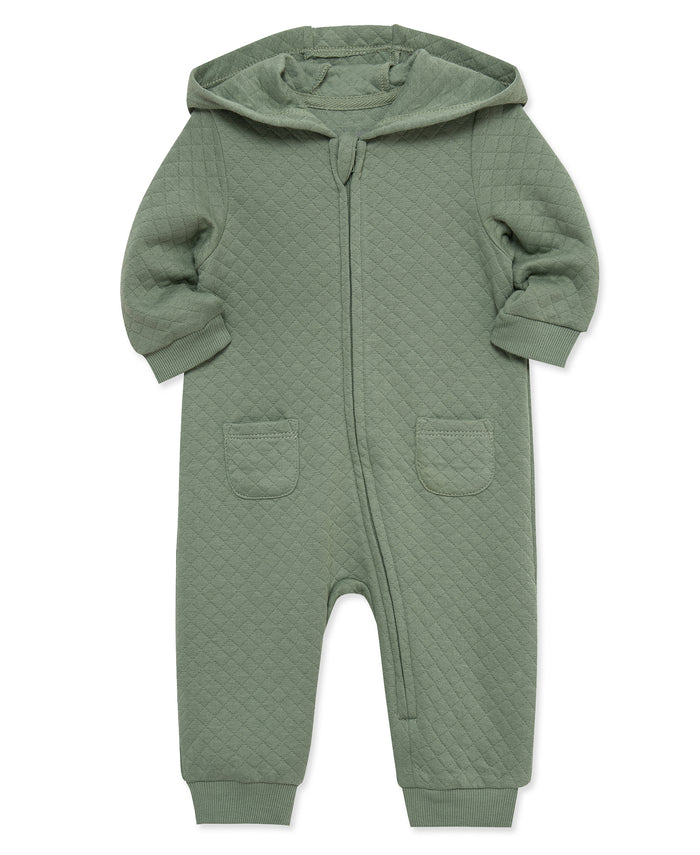 Green Quilt Hooded Coverall (3M-12M) - Little Me