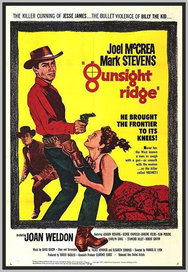 GUNSIGHT RIDGE - COLORIZED - 1957 - JOEL MCCREA - RARE DVD