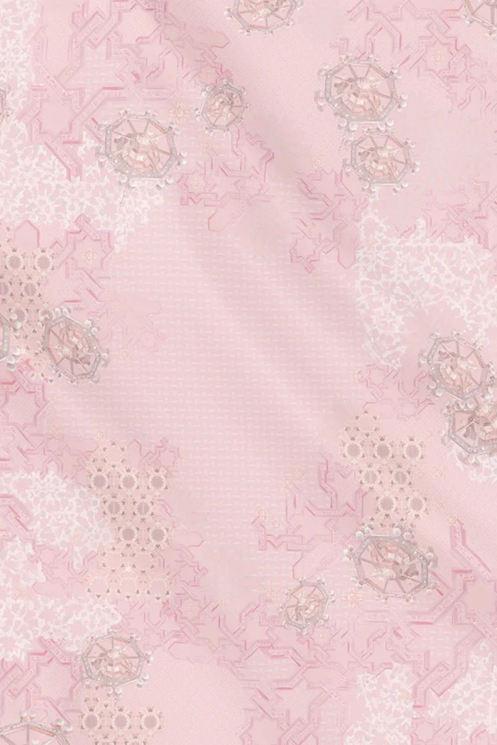 haramain 2 printed square scarf in dusk by buttonscarves motifs detail