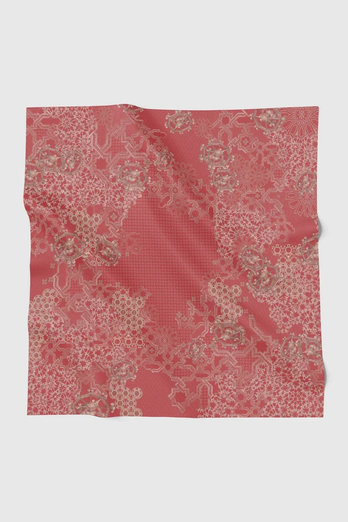 haramain 2 printed square scarf in hamra by buttonscarves