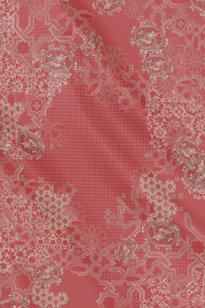 haramain 2 printed square scarf in hamra by buttonscarves motifs detail