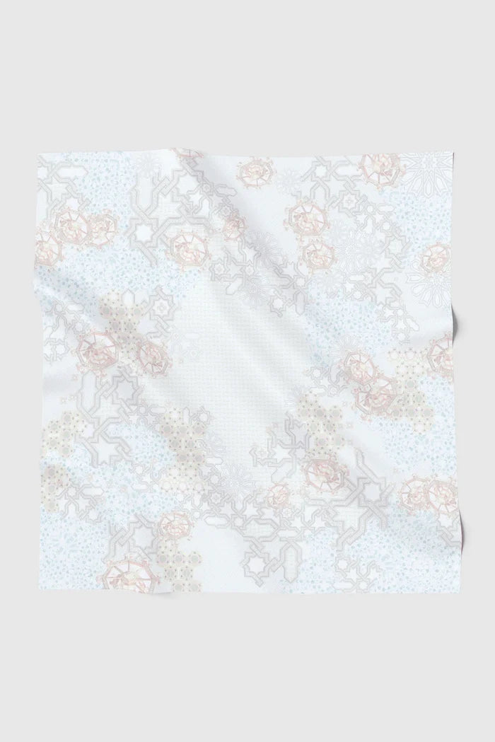 haramain 2 printed square scarf in holy by buttonscarves
