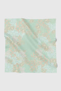 haramain 2 printed square scarf in jade by buttonscarves