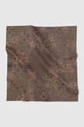 haramain 2 printed square scarf in pecan by buttonscarves
