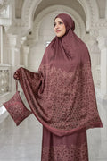 haramain 2 prayer robe in oud red by buttonscarves