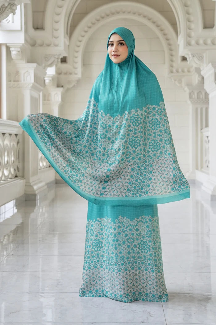 haramain 2 prayer robe in safa by buttonscarves front view