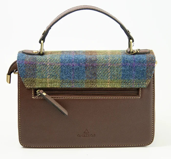 Harris Tweed Medium Satchel Bag 30 Brown | Authentic Handwoven Scottish Tweed Crossbody & Shoulder Bag | Durable, Stylish & Timeless Everyday Satchel for Work, Travel, Shopping & Classic Fashion Lovers