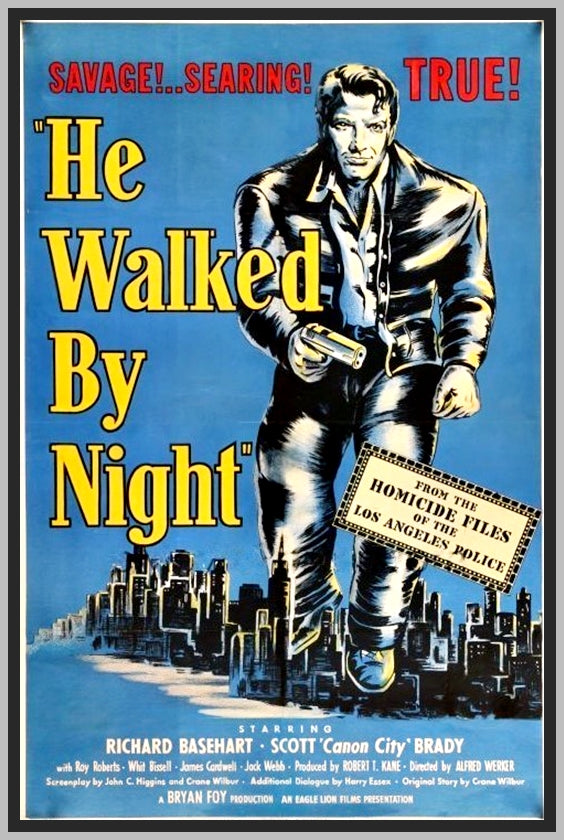 HE WALKED BY NIGHT '48 - ROY ROBERTS - COLORIZED - RARE DVD