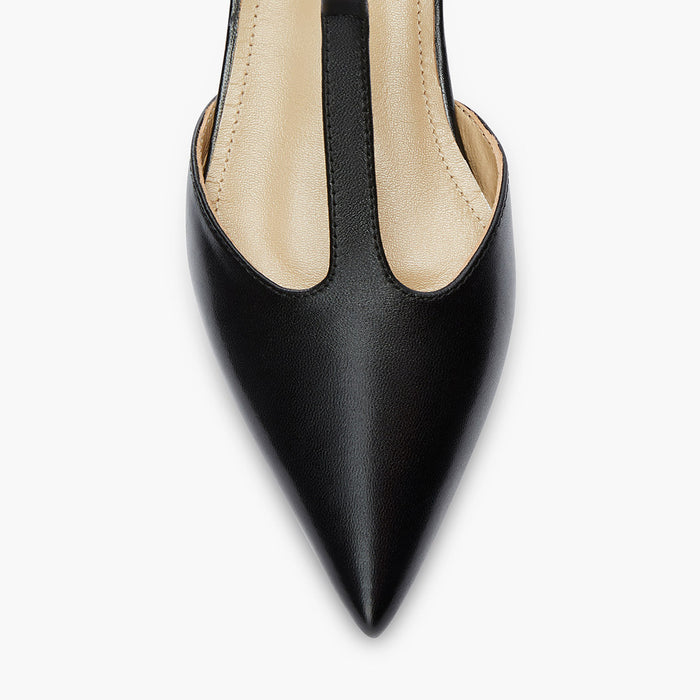 HEART BLACK - T-bar Ballet Flats