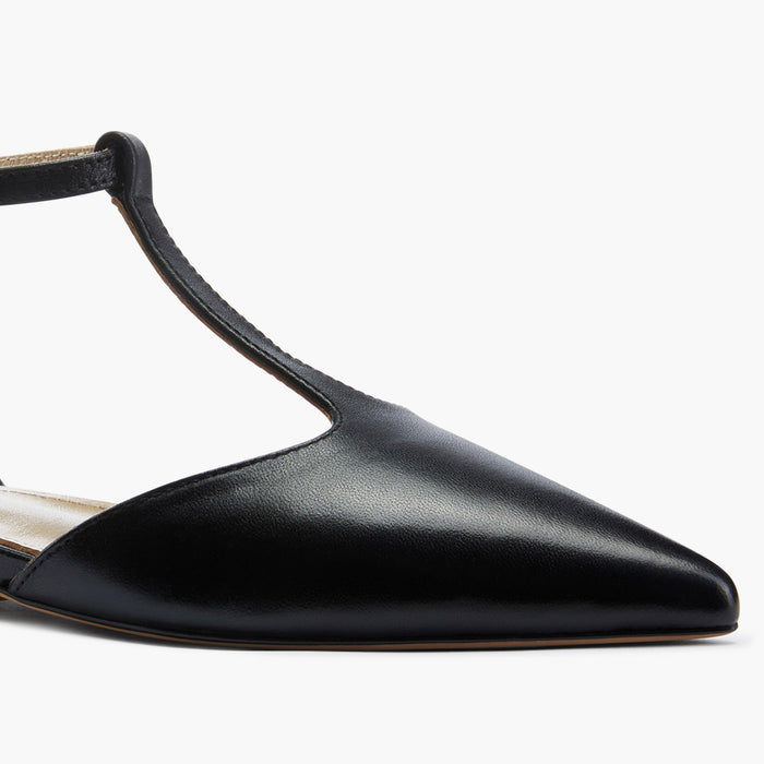 HEART BLACK - T-bar Ballet Flats