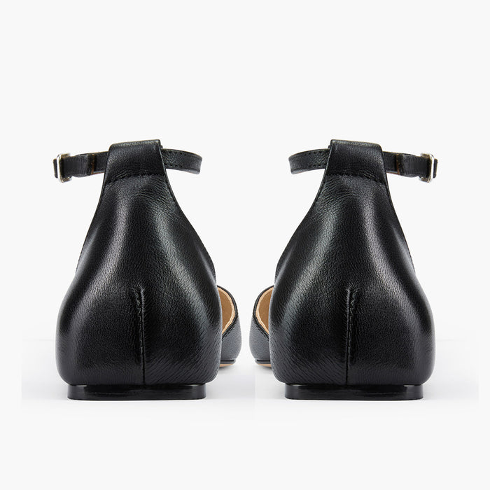 HEART BLACK - T-bar Ballet Flats