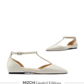 HEART OFF WHITE - T-bar Ballet Flats