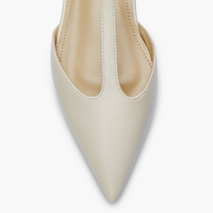 HEART OFF WHITE - T-bar Ballet Flats