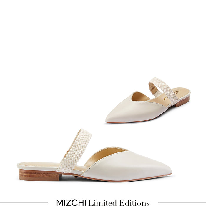 Heidi Off White - Leather Mules