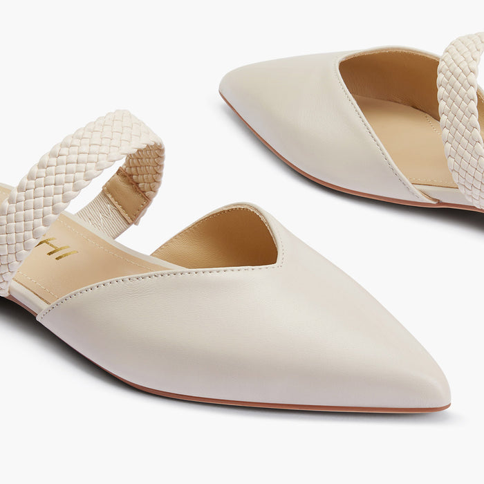 Heidi Off White - Leather Mules