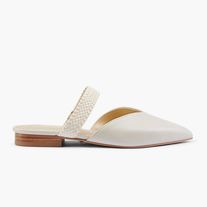 Heidi Off White - Leather Mules