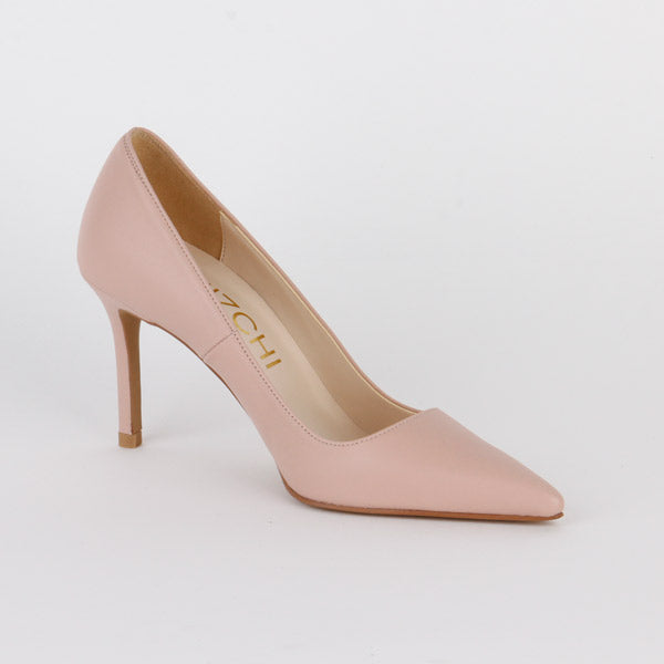 *HEMERY - pink leather, 8cm size UK 13