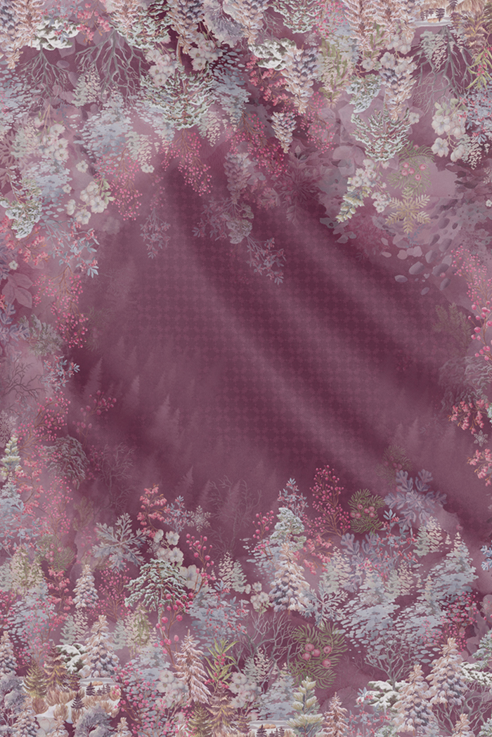 Holiday 3 Jacquard Voile - Cranberry