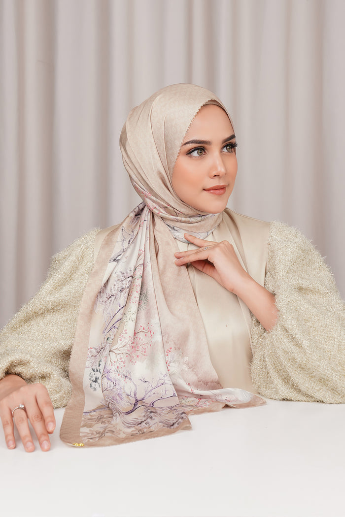 Holiday Satin Shawl - Clay