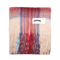 House of Elgin Tartan Blanket Scarf Off-White Plumb Dress Stewart