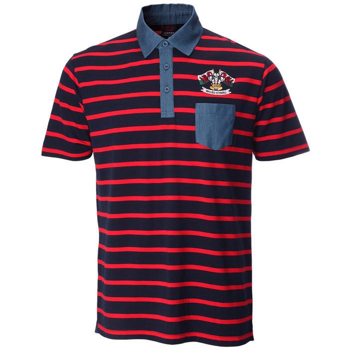 Jac Denim Collar Wales Cymru Polo Shirt