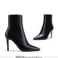 JINNY - classic black leather ankle boots