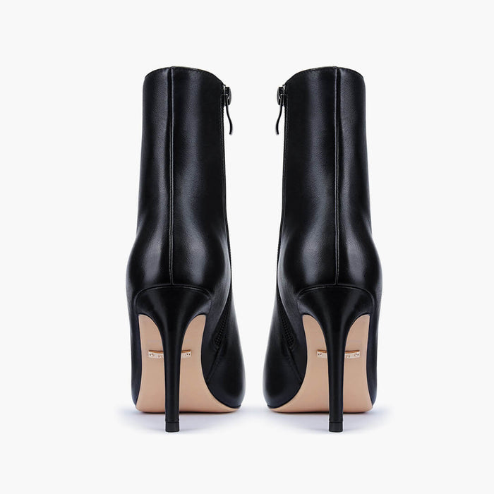 JINNY - classic black leather ankle boots