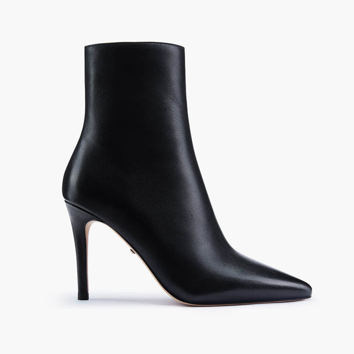 JINNY - classic black leather ankle boots