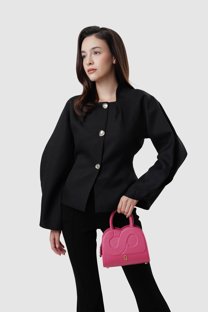 joy bag small in viva magenta by buttonscarves hand carried style